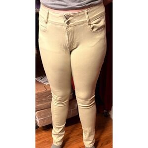 Hailey Skinny Pants Women Size 13 Beige Good Stretch Cotton Blend Mid Rise 5 Pkt